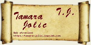 Tamara Jolić vizit kartica